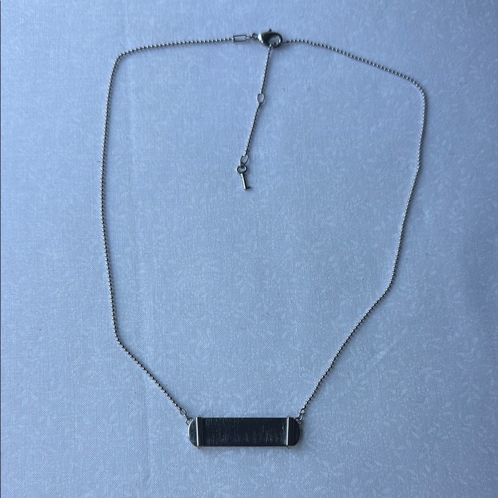 Elegant Silver colored Bar Necklace